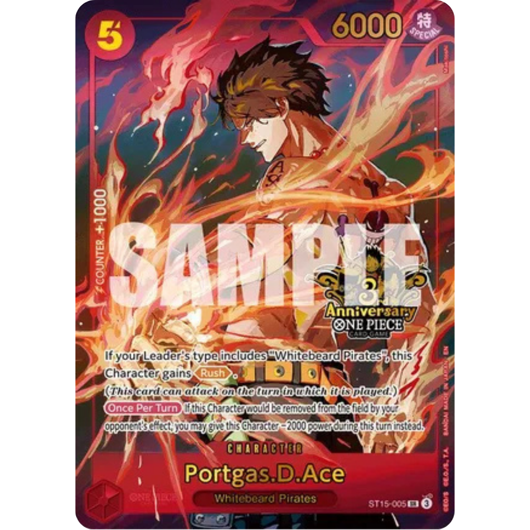Portgas.D.Ace (Japanese Version 3rd Anniversary Set) (ST15-005) - One Piece Promotion Cards Foil