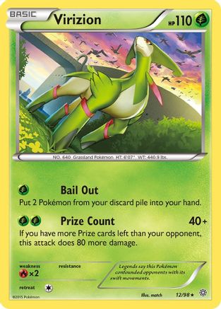 Virizion 012 - Reverse Holofoil XY Ancient Origins - Holo Rare