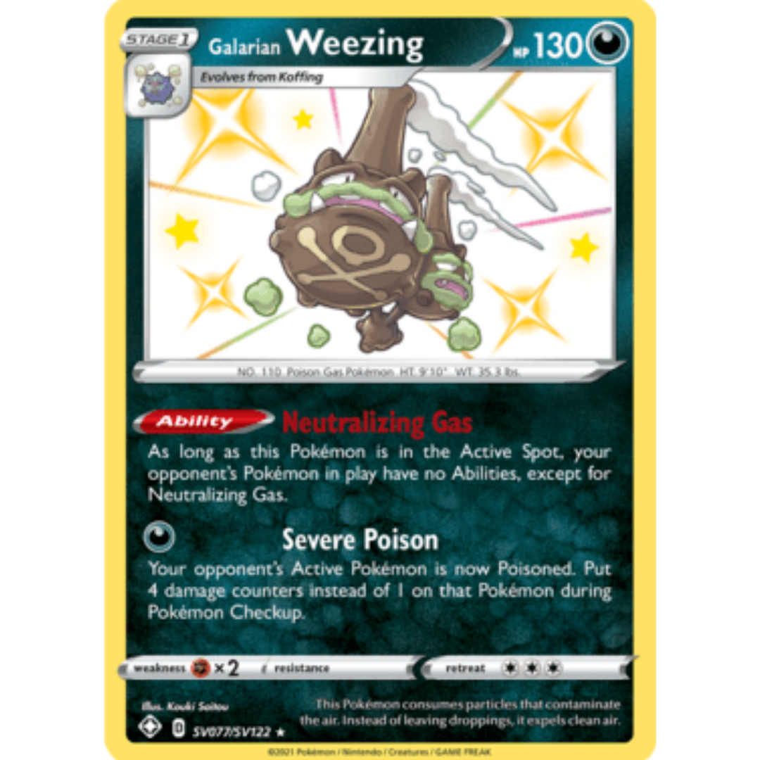 Galarian Weezing SV077 - Holofoil Shining Fates Shiny Vault - Shiny Holo Rare