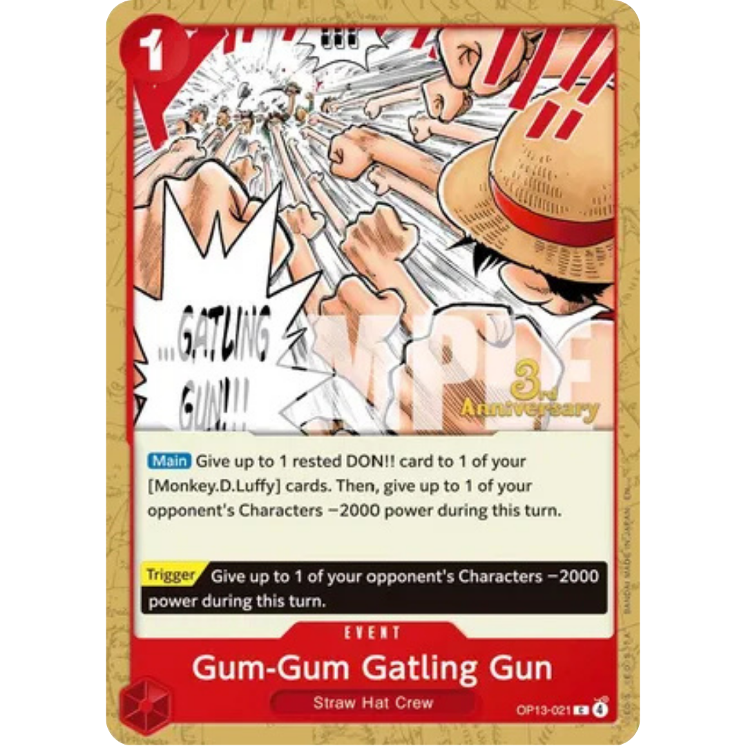 Gum-Gum Gatling Gun (OP13-021) - Carrying On His Will: 3rd Anniversary Tournament Cards