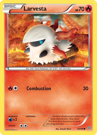 Larvesta 016 - Reverse Holofoil XY Ancient Origins - Common