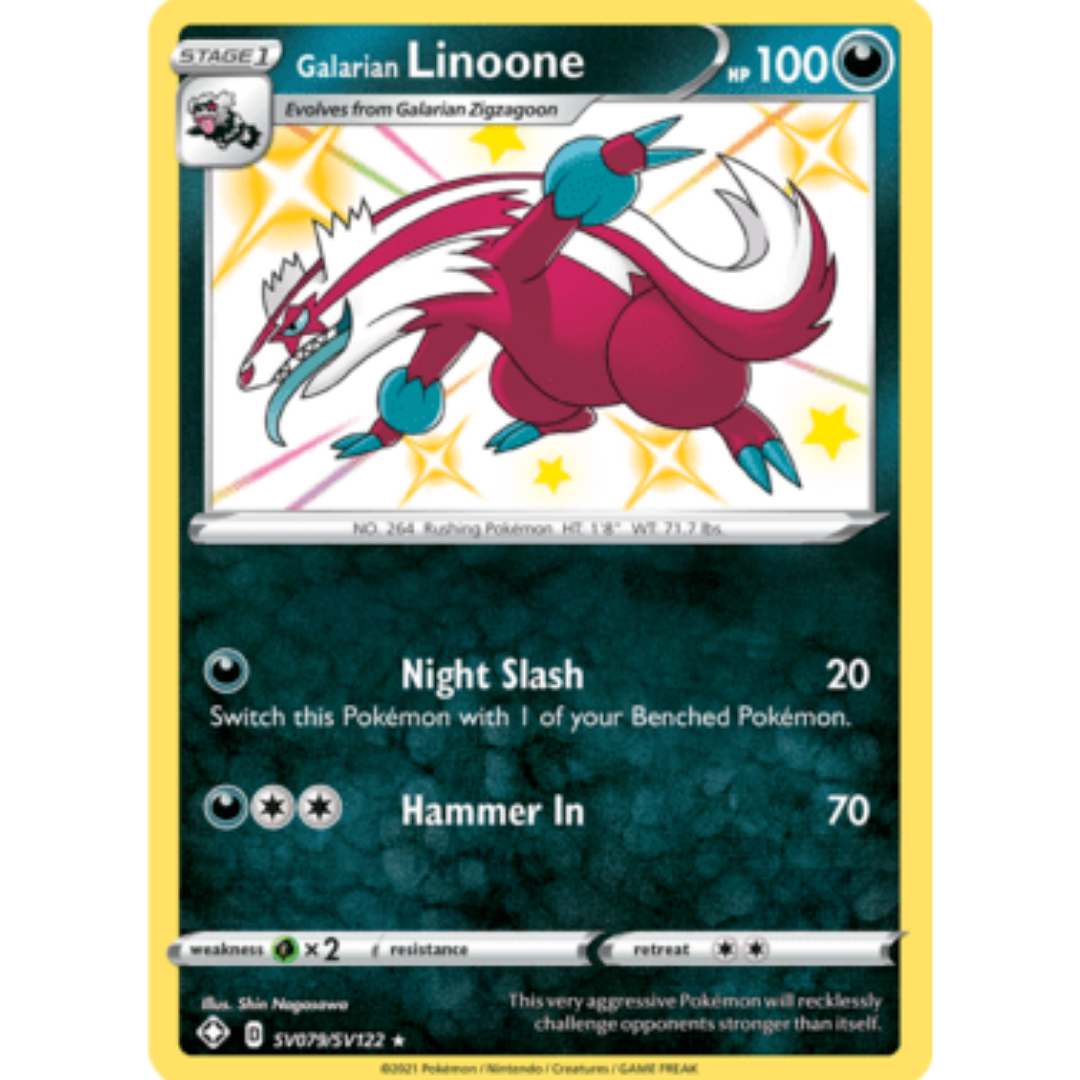 Galarian Linoone SV079 - Holofoil Shining Fates Shiny Vault - Shiny Holo Rare