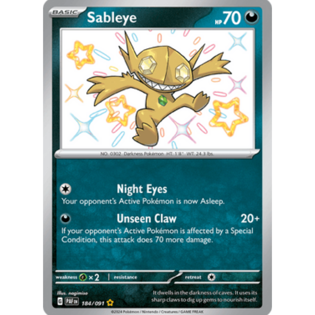 Sableye 184 - Holofoil SV Paldean Fates - Shiny Rare