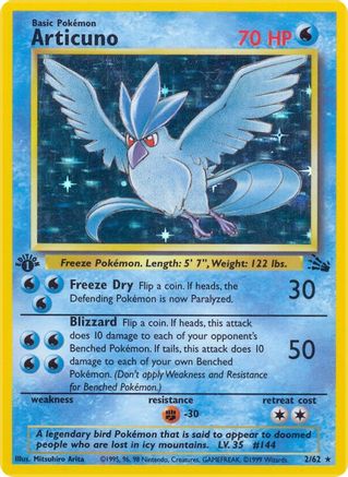 Articuno (2) 002 - Unlimited Holofoil Fossil - Holo Rare
