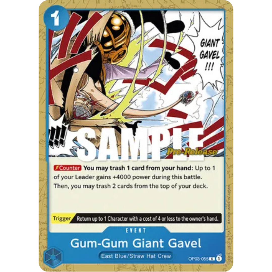 Gum-Gum Giant Gavel (OP03-055) - Pillars of Strength Pre-Release Cards