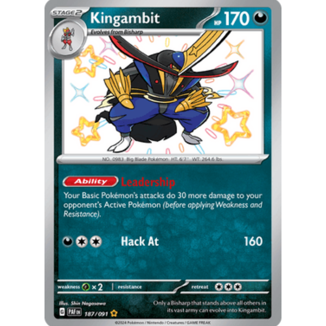 Kingambit 187 - Holofoil SV Paldean Fates - Shiny Rare