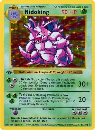 Nidoking/102 Base Set Shadowless - Holo Rare