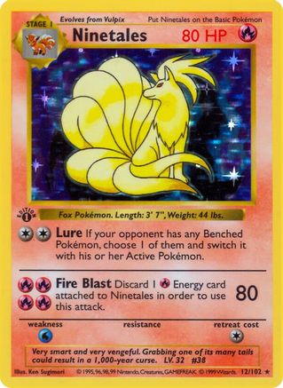 Ninetales/102 Base Set Shadowless - Holo Rare