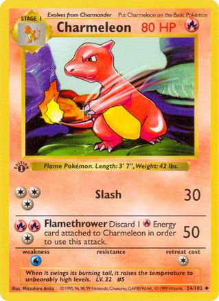 Charmeleon 024 - Unlimited Base Set Shadowless - Uncommon