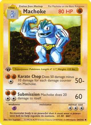 Machoke 034 - Unlimited Base Set Shadowless - Uncommon