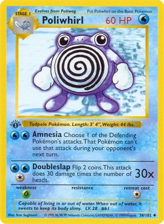 Poliwhirl 038 - Unlimited Base Set Shadowless - Uncommon