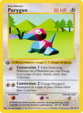 Porygon 039 - Unlimited Base Set Shadowless - Uncommon