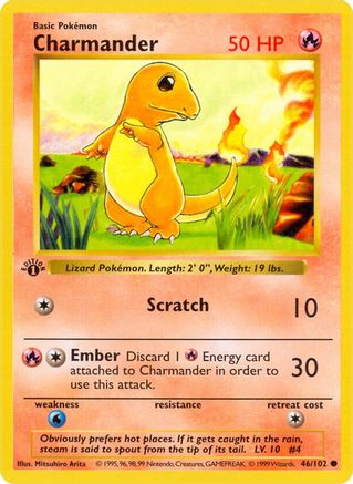 Charmander 046 - Unlimited Base Set Shadowless - Common