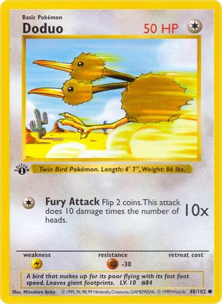 Doduo 048 - Unlimited Base Set Shadowless - Common