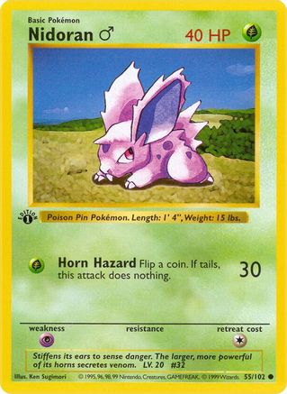 Nidoran M 055 - 1st Edition Base Set Shadowless - Common