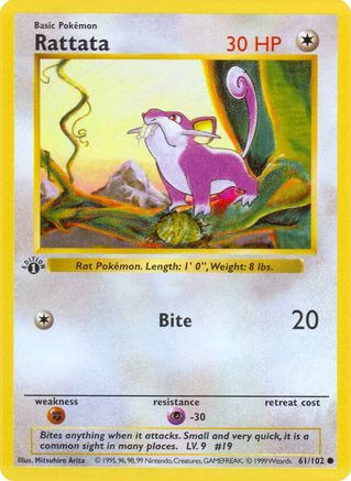 Rattata 061 - Unlimited Base Set Shadowless - Common