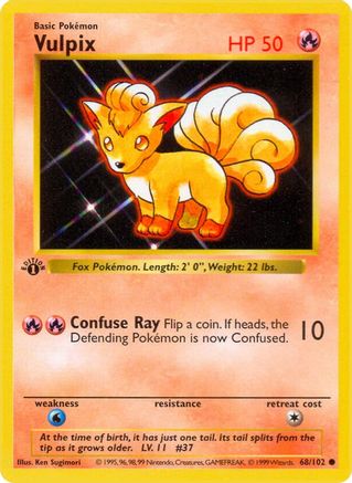 Vulpix 068 - Unlimited Base Set Shadowless - Common