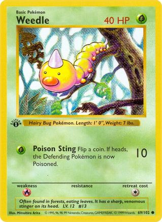 Weedle 069 - Unlimited Base Set Shadowless - Common