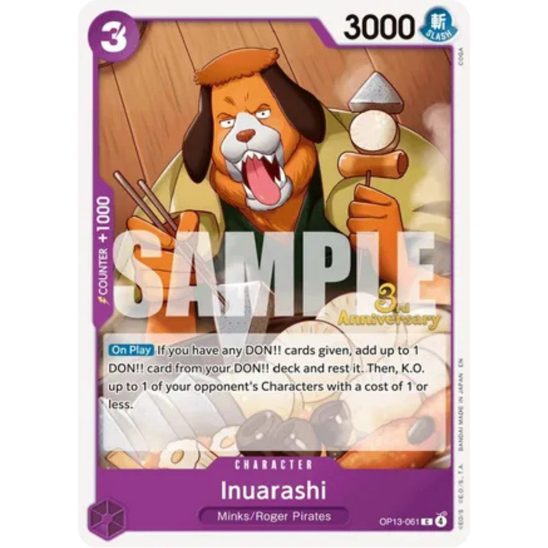 Inuarashi (OP13-061) - Carrying On His Will: 3rd Anniversary Tournament Cards