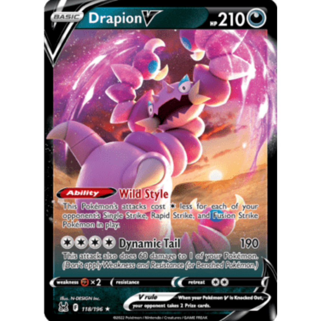 Drapion V 118 - Holofoil SWSH11 Lost Origin - Ultra Rare