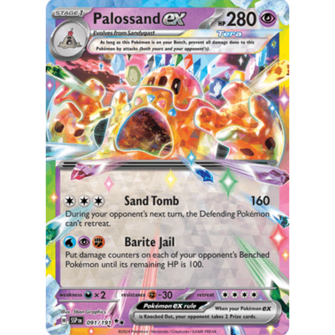 Palossand ex 091/191 - Holofoil SV08 Surging Sparks - Double Rare