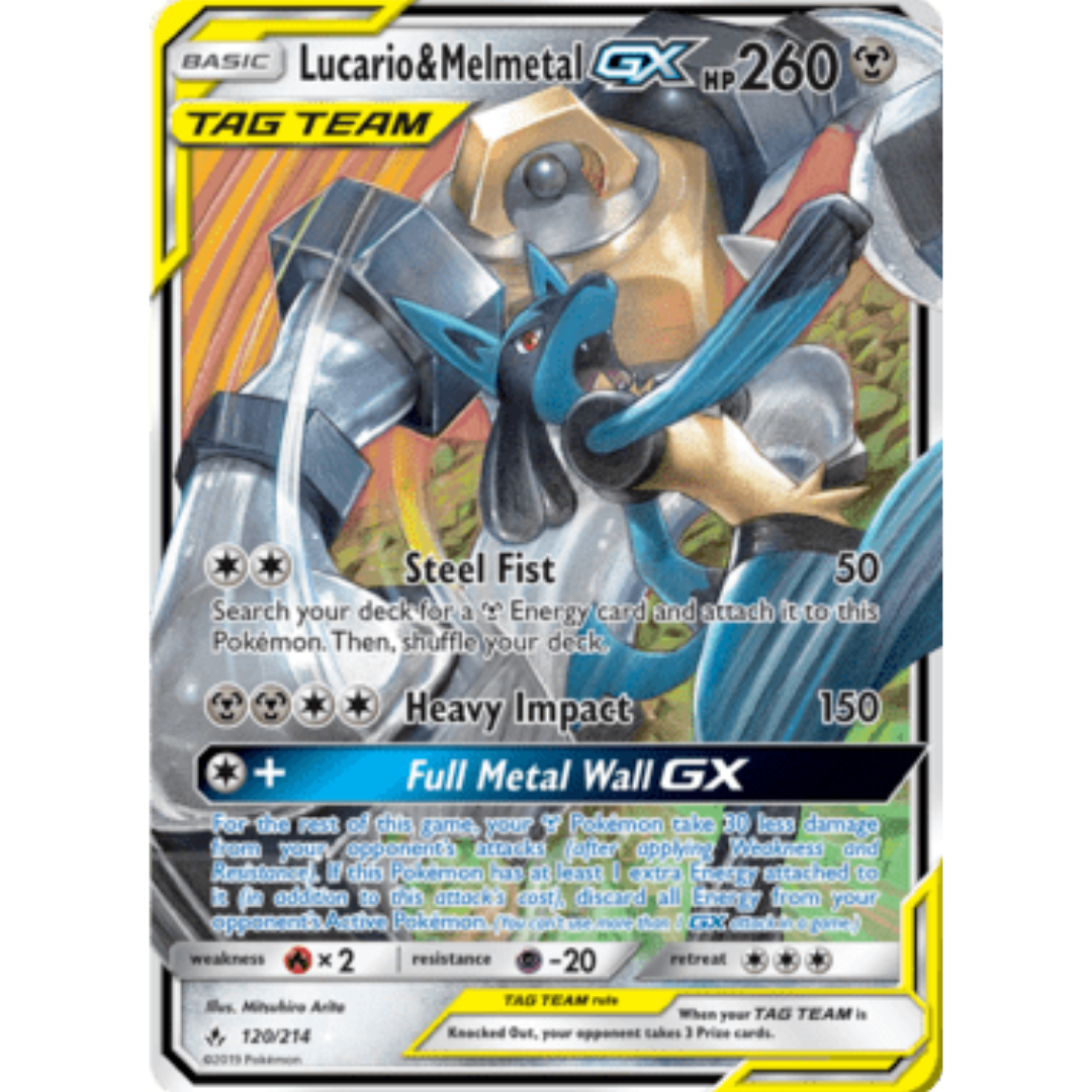 Lucario & Melmetal GX 120 - Holofoil SM Unbroken Bonds - Ultra Rare