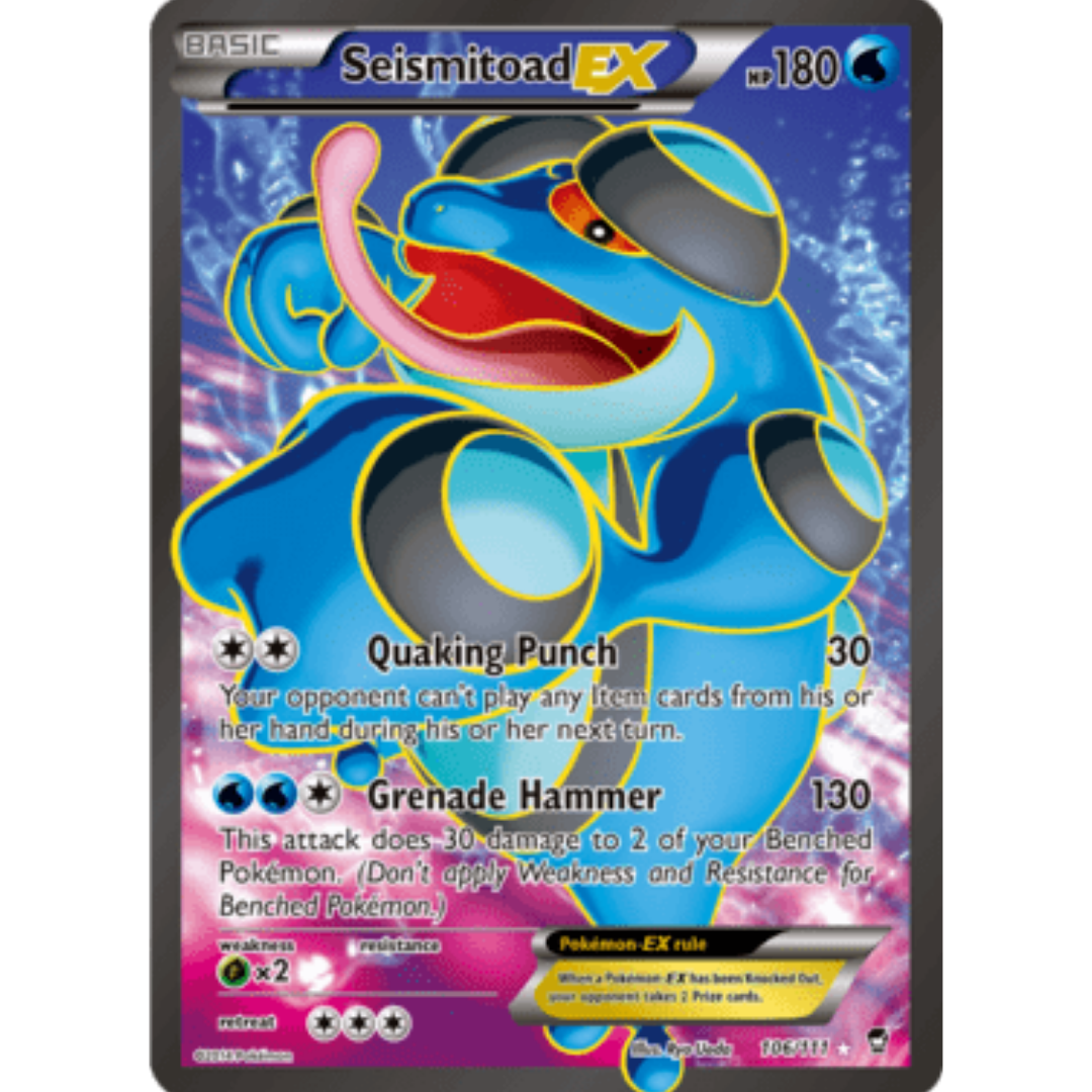 Seismitoad EX (106 Full Art) 106/111 - Holofoil XY Furious Fists - Ultra Rare