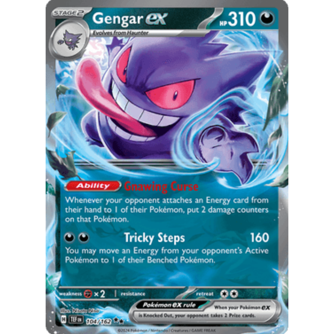 Gengar ex 104/162 - Holofoil SV05 Temporal Forces - Double Rare