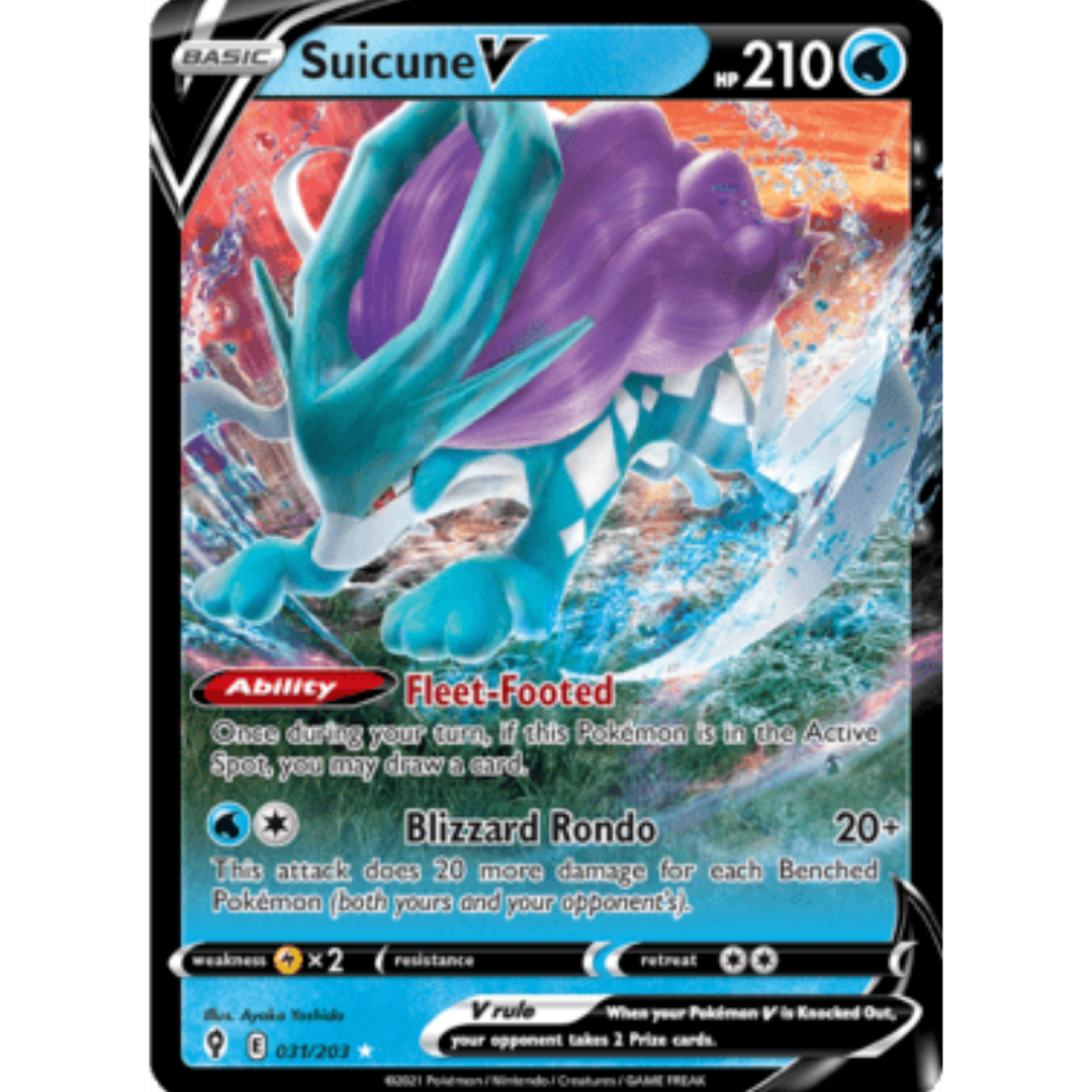 Suicune V 031 - Holofoil SWSH07 Evolving Skies - Ultra Rare