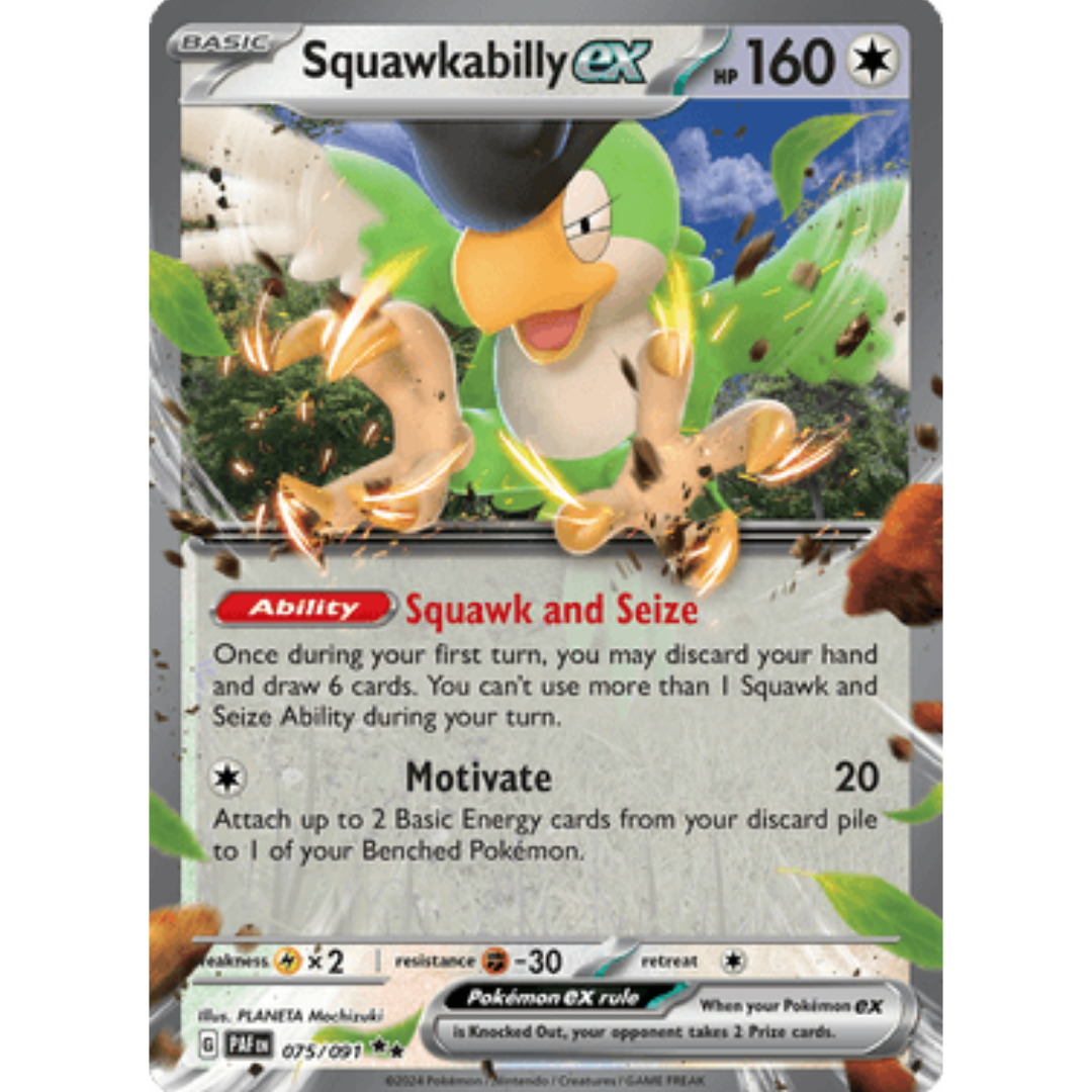 Squawkabilly ex 075/091 - Holofoil SV Paldean Fates - Double Rare