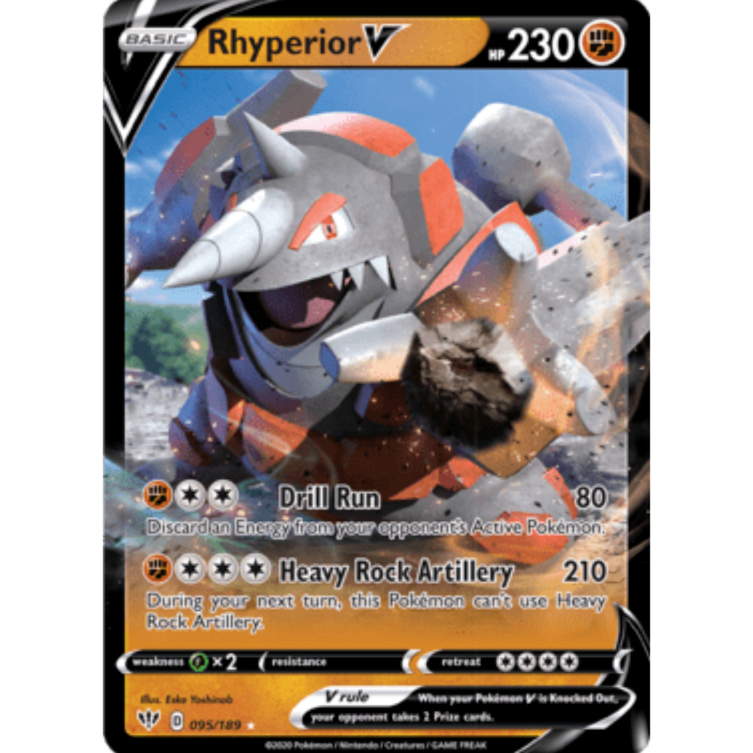 Rhyperior V 095 - Holofoil SWSH03 Darkness Ablaze - Ultra Rare