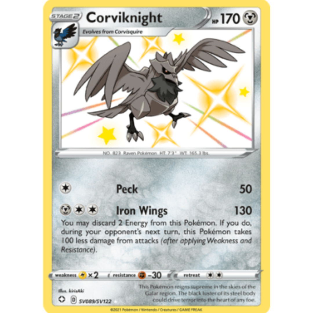 Corviknight SV089 - Holofoil Shining Fates Shiny Vault - Shiny Holo Rare