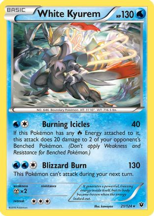 White Kyurem 021 - Reverse Holofoil XY Fates Collide - Holo Rare