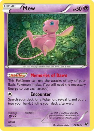 Mew 029 - Holofoil XY Fates Collide - Holo Rare