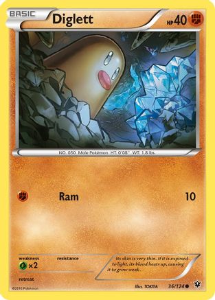Diglett 036 - Reverse Holofoil XY Fates Collide - Common