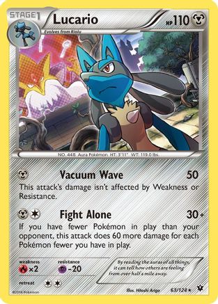 Lucario (63) 063 - Holofoil XY Fates Collide - Holo Rare
