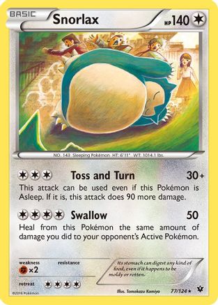 Snorlax 077 XY Fates Collide - Rare
