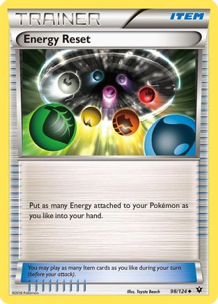 Energy Reset 098/124 - Reverse Holofoil XY Fates Collide - Uncommon