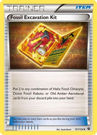 Fossil Excavation Kit/124 - Reverse Holofoil XY Fates Collide - Uncommon