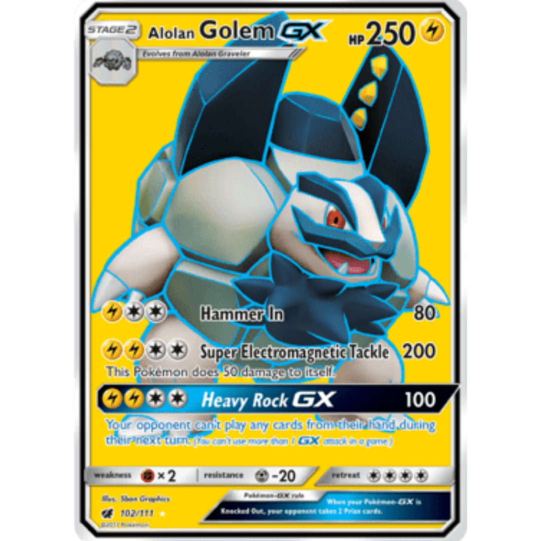 Alolan Golem GX (Full Art)/111 - Holofoil SM Crimson Invasion - Ultra Rare
