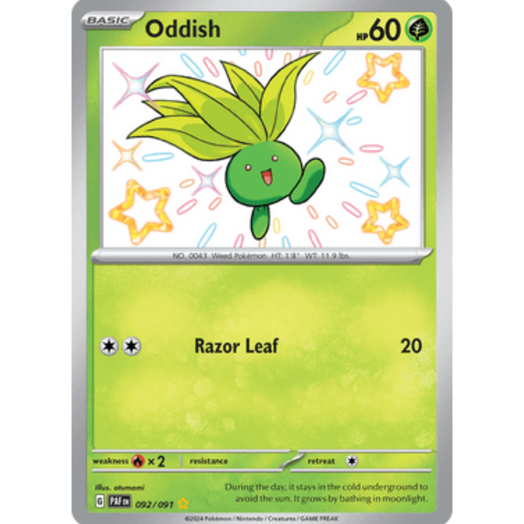 Oddish 092 - Holofoil SV Paldean Fates - Shiny Rare