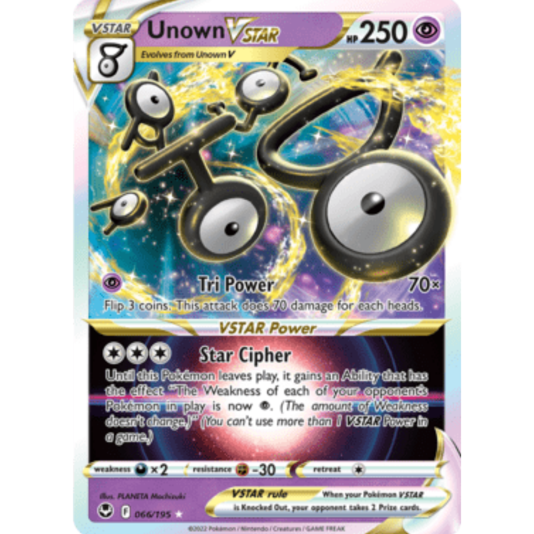 Unown VSTAR 066 - Holofoil SWSH12 Silver Tempest - Ultra Rare