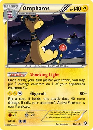 Ampharos 040 - Holofoil XY Steam Siege - Holo Rare