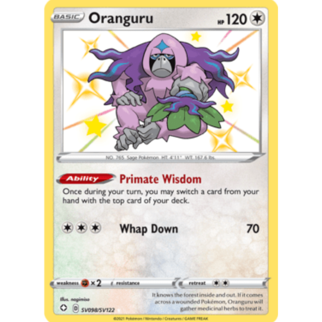 Oranguru SV098 - Holofoil Shining Fates Shiny Vault - Shiny Holo Rare
