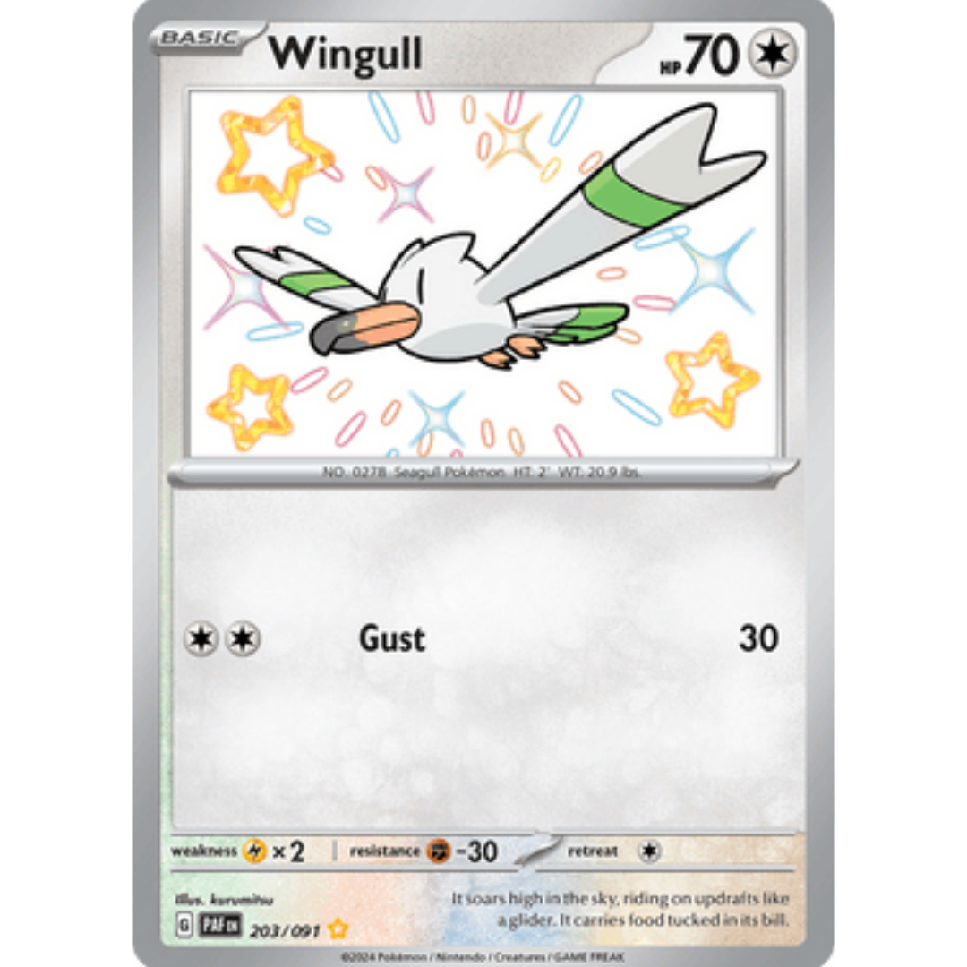 Wingull 203 - Holofoil SV Paldean Fates - Shiny Rare