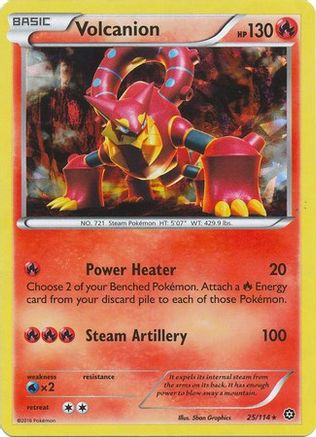 Volcanion - 25/114 (Cracked Ice Holo)/114 - Holofoil Deck Exclusives - Holo Rare