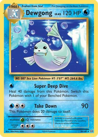 Dewgong 029 - Reverse Holofoil XY Evolutions - Rare