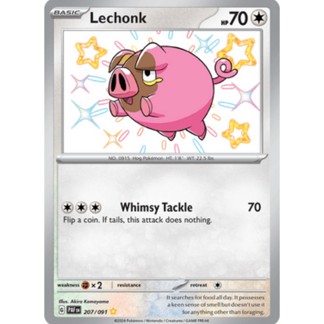 Lechonk 207/091 - Holofoil SV Paldean Fates - Shiny Rare