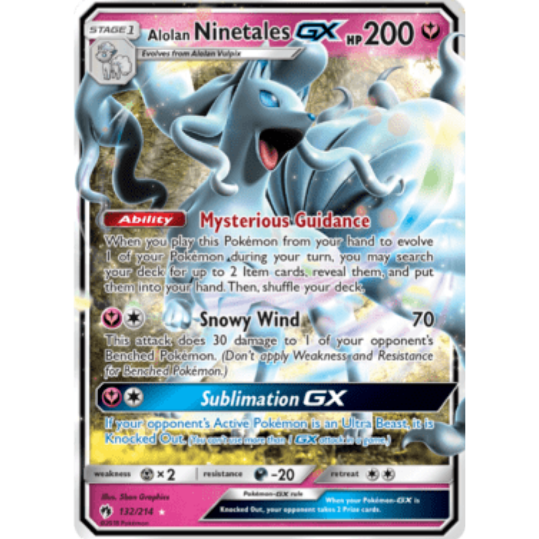 Alolan Ninetales GX 132 - Holofoil SM Lost Thunder - Ultra Rare