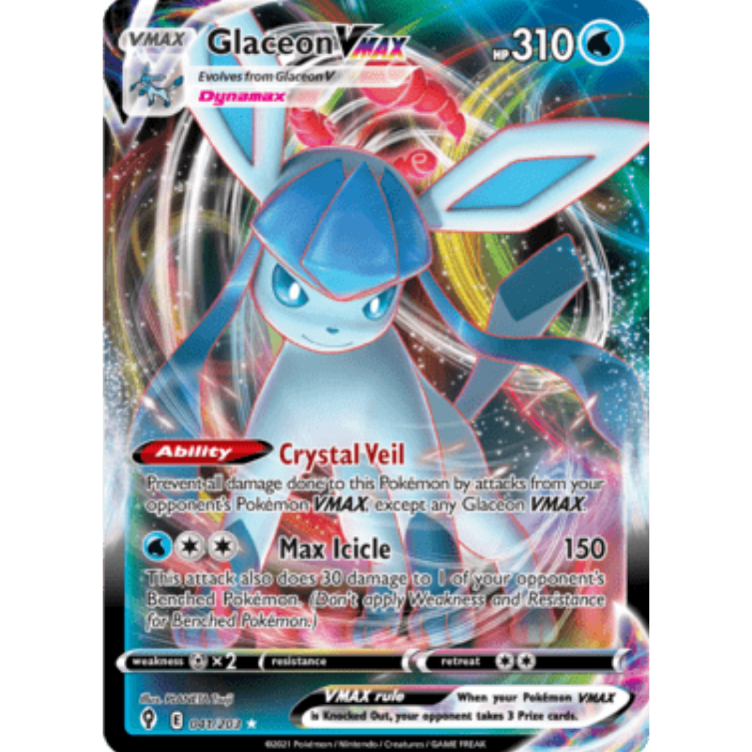 Glaceon VMAX 041 - Holofoil SWSH07 Evolving Skies - Ultra Rare